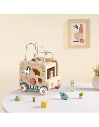 WOOPIE GREEN Wooden Activity Cube Safari Off-Road Vehicle FSC