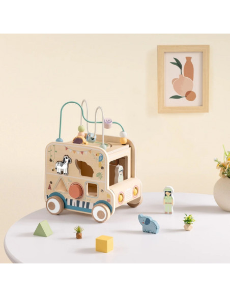 WOOPIE GREEN Wooden Activity Cube Safari Off-Road Vehicle FSC