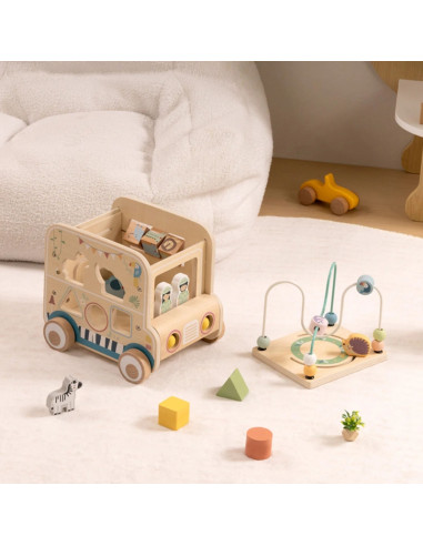 WOOPIE GREEN Wooden Activity Cube Safari Off-Road Vehicle FSC