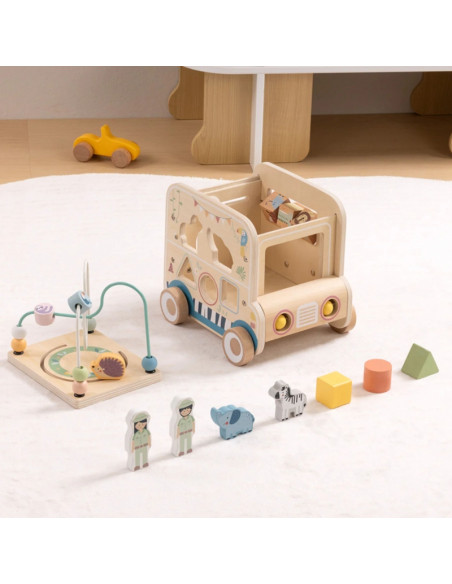 WOOPIE GREEN Wooden Activity Cube Safari Off-Road Vehicle FSC