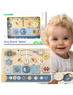 TOOKY TOY Деревянная обучающая доска Монтессори "Космический корабль астронавта"