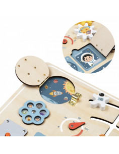 TOOKY TOY Wooden Montessori Educational Board Astronaut Spaceship 2