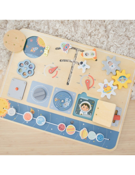 TOOKY TOY medinė Montessori edukacinė lenta Astronauto erdvėlaivis