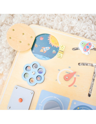 TOOKY TOY medinė Montessori edukacinė lenta Astronauto erdvėlaivis