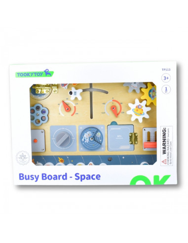TOOKY TOY Wooden Montessori Educational Board Astronaut Spaceship