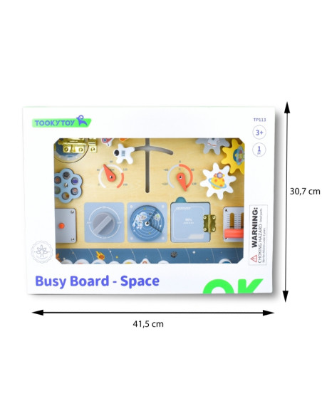 TOOKY TOY Wooden Montessori Educational Board Astronaut Spaceship