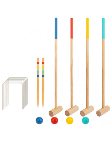 Tooky Toy Wooden Cricket Garden Sports Game for 4 Players