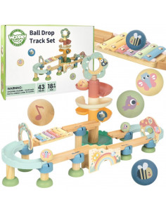 WOOPIE GREEN Wooden Ball Track with Cymbal Sound Effects FSC