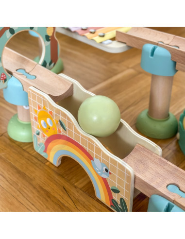 WOOPIE GREEN Wooden Ball Track with Cymbal Sound Effects FSC