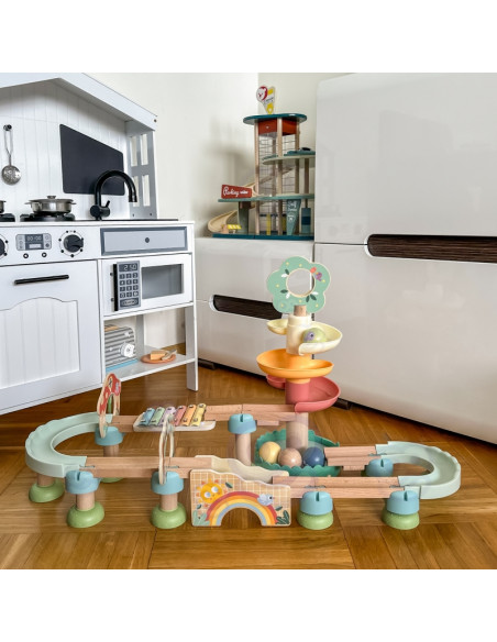 WOOPIE GREEN Wooden Ball Track with Cymbal Sound Effects FSC
