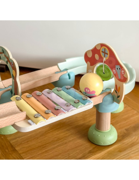 WOOPIE GREEN Wooden Ball Track with Cymbal Sound Effects FSC