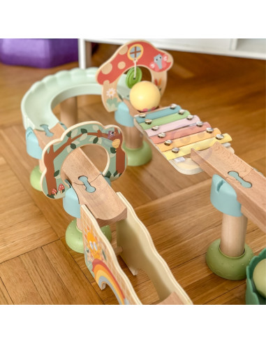WOOPIE GREEN Wooden Ball Track with Cymbal Sound Effects FSC