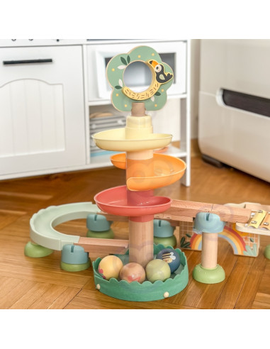 WOOPIE GREEN Wooden Ball Track with Cymbal Sound Effects FSC