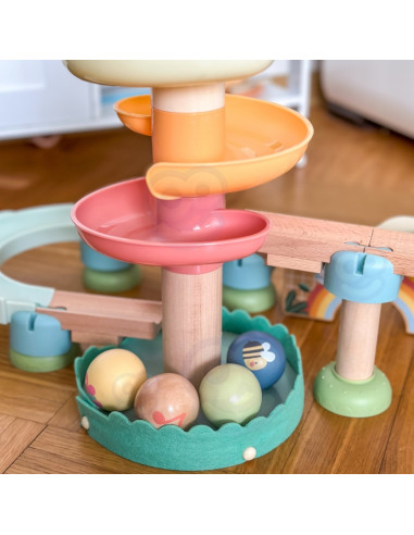 WOOPIE GREEN Wooden Ball Track with Cymbal Sound Effects FSC