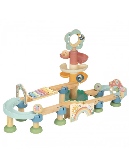 WOOPIE GREEN Wooden Ball Track with Cymbal Sound Effects FSC