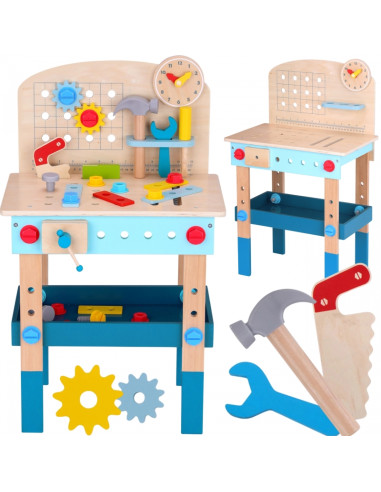 TOOKY TOY Wooden DIY Workshop Table