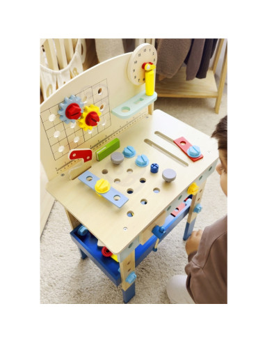 TOOKY TOY Wooden DIY Workshop Table