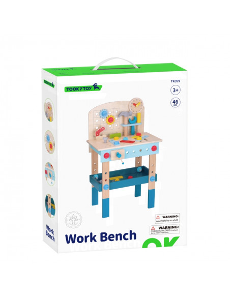 TOOKY TOY Wooden DIY Workshop Table