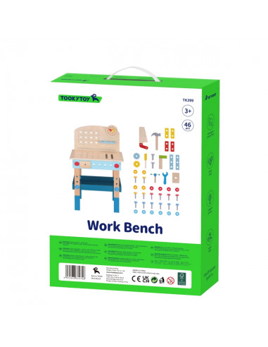 TOOKY TOY Wooden DIY Workshop Table