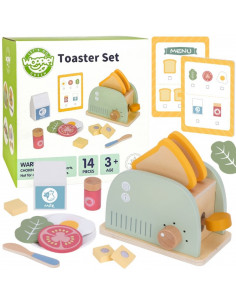 WOOPIE GREEN Wooden Toaster Breakfast Set with Accessories 14 pcs FSC