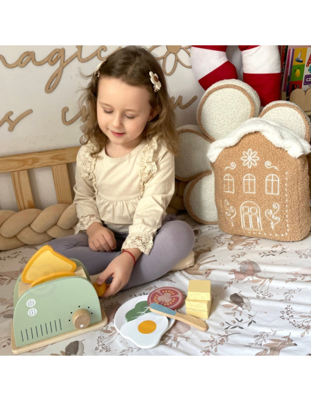 WOOPIE GREEN Wooden Toaster Breakfast Set with Accessories 14 pcs FSC