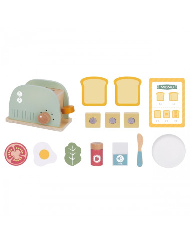 WOOPIE GREEN Wooden Toaster Breakfast Set with Accessories 14 pcs FSC