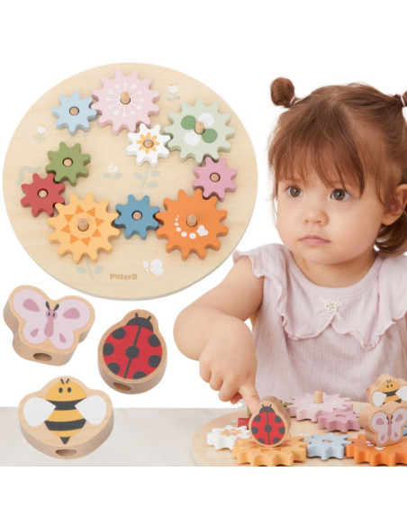 VIGA PolarB Wooden Colorful Montessori Gears