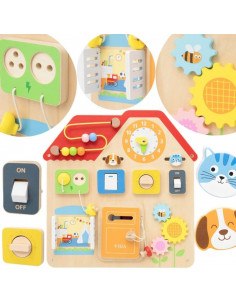 VIGA Wooden Manipulative Board Discovery and Learning House
