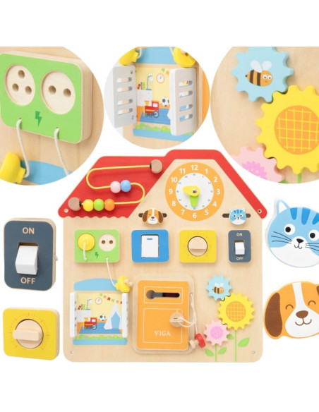VIGA Wooden Manipulative Board Discovery and Learning House
