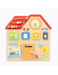 VIGA Wooden Manipulative Board Discovery and Learning House 2