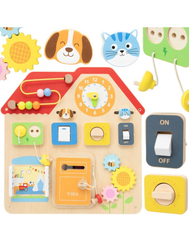 VIGA Wooden Manipulative Board Discovery and Learning House