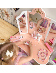 WOOPIE GREEN Wooden Dressing Table with Mirror and Accessories 2