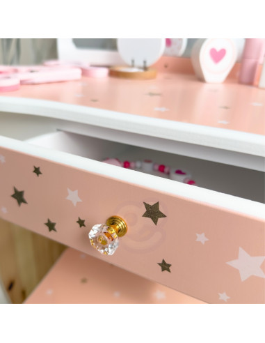 WOOPIE GREEN Wooden Dressing Table with Mirror and Accessories