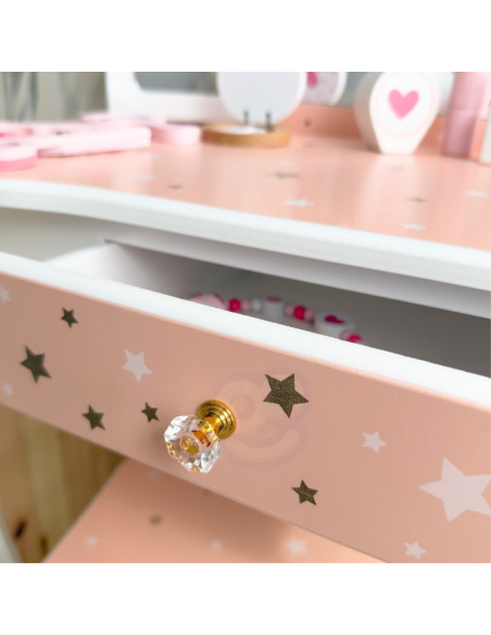 WOOPIE GREEN Wooden Dressing Table with Mirror and Accessories