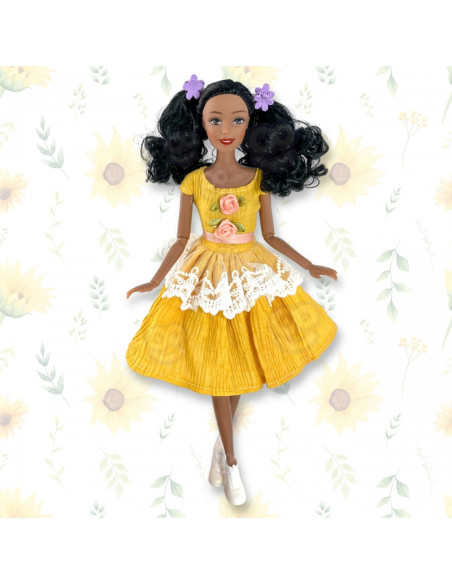 WOOPIE ROYAL Emi Doll 32 cm Fashionable Outfit and Beautiful Black Hair