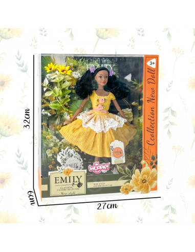 WOOPIE ROYAL Emi lėlė 32 cm, gražia suknele, juodais plaukais