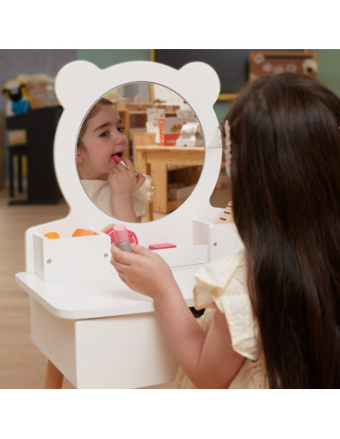 VIGA White Dressing Table + Salon-Style Accessories Set