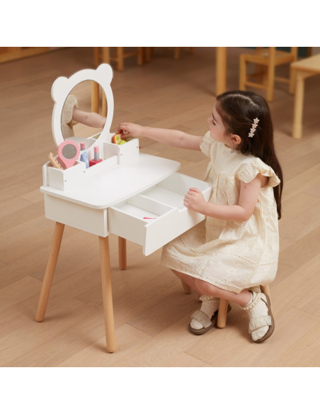 VIGA White Dressing Table + Salon-Style Accessories Set
