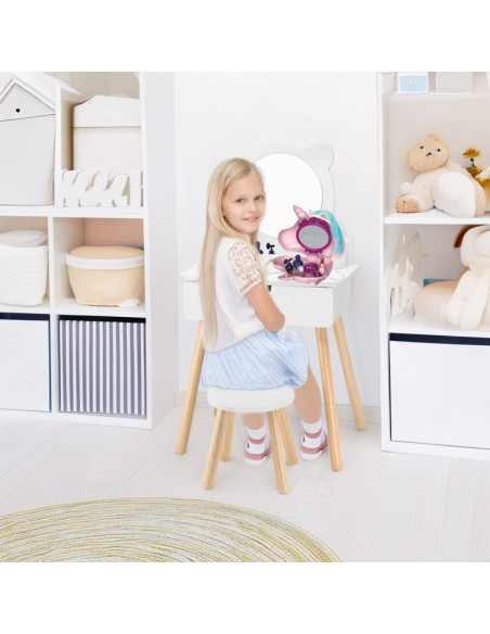 VIGA White Dressing Table + Salon-Style Accessories Set