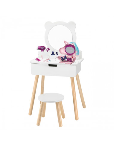 VIGA White Dressing Table + Salon-Style Accessories Set