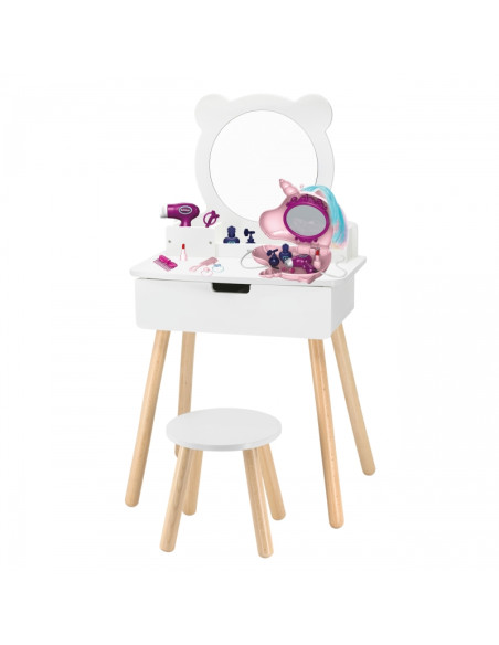VIGA White Dressing Table + Salon-Style Accessories Set
