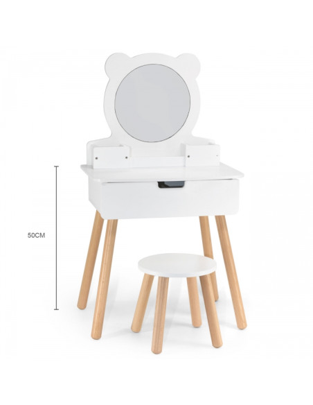 VIGA baltas kosmetinis staliukas + aksesuarų rinkinys