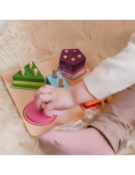 TOOKY TOY Деревянный геометрический сортер для изучения фигур и счета