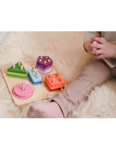 TOOKY TOY Деревянный геометрический сортер для изучения фигур и счета