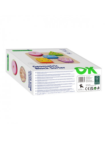 TOOKY TOY Деревянный геометрический сортер для изучения фигур и счета