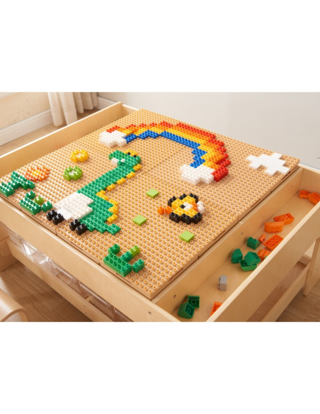 Набор строительных блоков MASTERKIDZ STEM, 563 элемента, с накладками на панели (4 шт.)