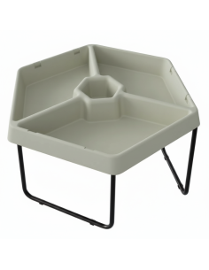 MASTERKIDZ Hexagonal Sand and Water Play Table with 3 Compartments and Adjustable Height