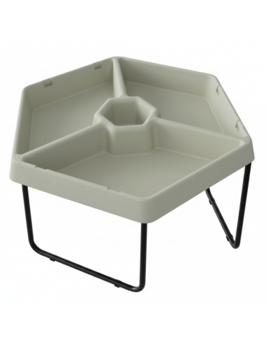 MASTERKIDZ Hexagonal Sand and Water Play Table with 3 Compartments and Adjustable Height