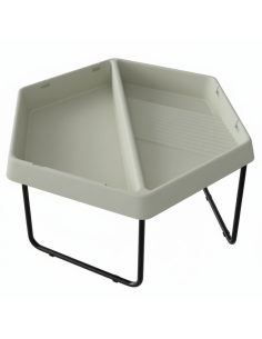 Шестиугольный игровой столик для песка и воды MASTERKIDZ с 2 отделениями и регулируемой высотой.