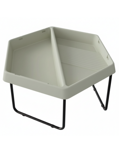 MASTERKIDZ Hexagonal Sand and Water Play Table with 2 Compartments and Adjustable Height